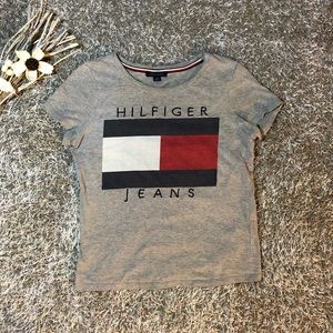 Gray Tommy Hilfiger Logo T-shirt